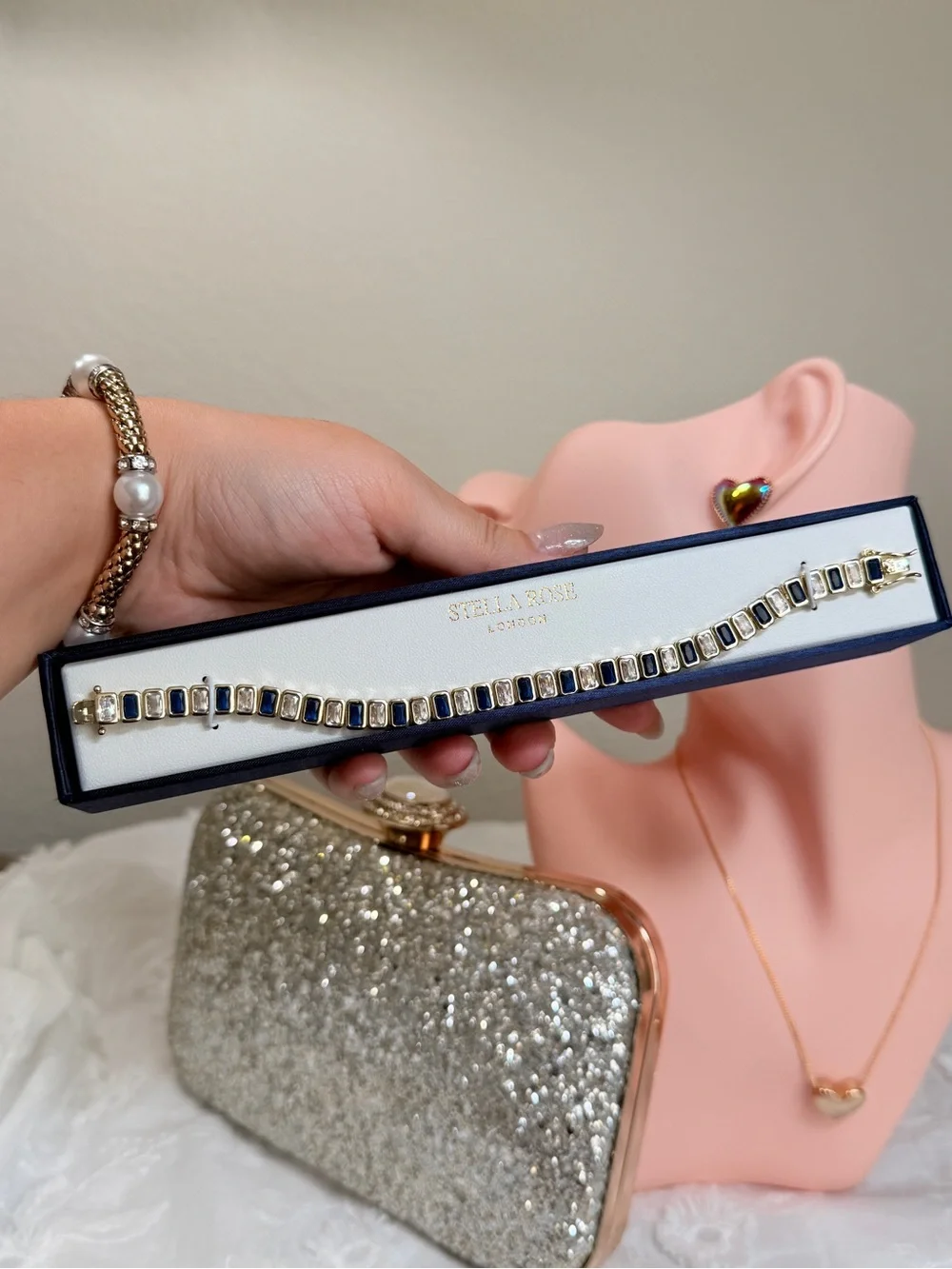 Stella & Ross | London - Navy and Gold Stone Tennis Bracelet With Zirconia